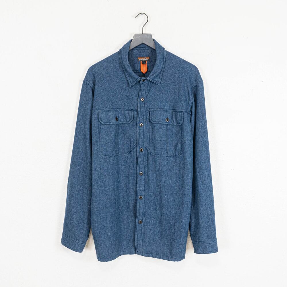 Patagonia Men's Farrier's Shirt Size XL Blue Hemp Cotton workwear